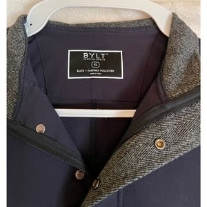 BYLT Men 1/4 Zip Elite Fairway Drop Cut Navy Pullover Golf Snap XL NWOT